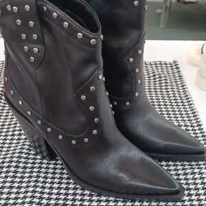 Arezzo Studded Leather Boots NWOB